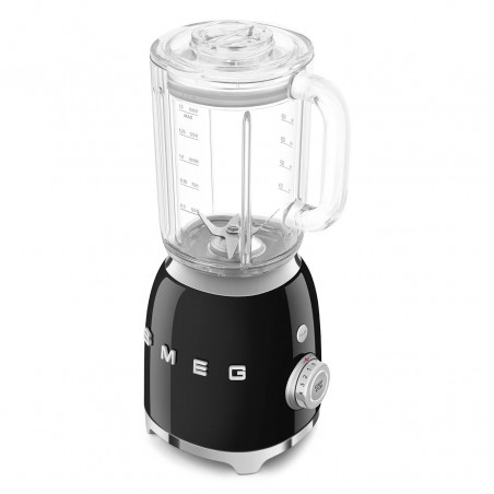 Блендер Smeg BLF03BLEU, 800W, 1.5 л, 18000 об/мин, 4 програми, 4 скорости + Пулс, Неръждаема стомана, Черен