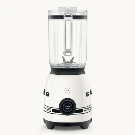 Блендер Smeg Porsche BLF03PCWEU, 800W, 1.5 л, 18000 об/мин, 4 програми, 4 скорости + Пулс, Неръждаема стомана, Бял