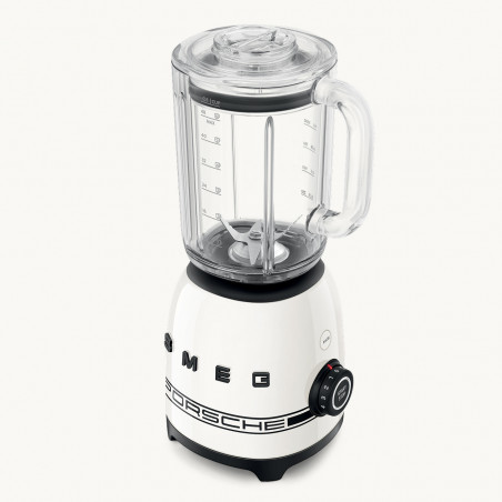 Блендер Smeg Porsche BLF03PCWEU, 800W, 1.5 л, 18000 об/мин, 4 програми, 4 скорости + Пулс, Неръждаема стомана, Бял