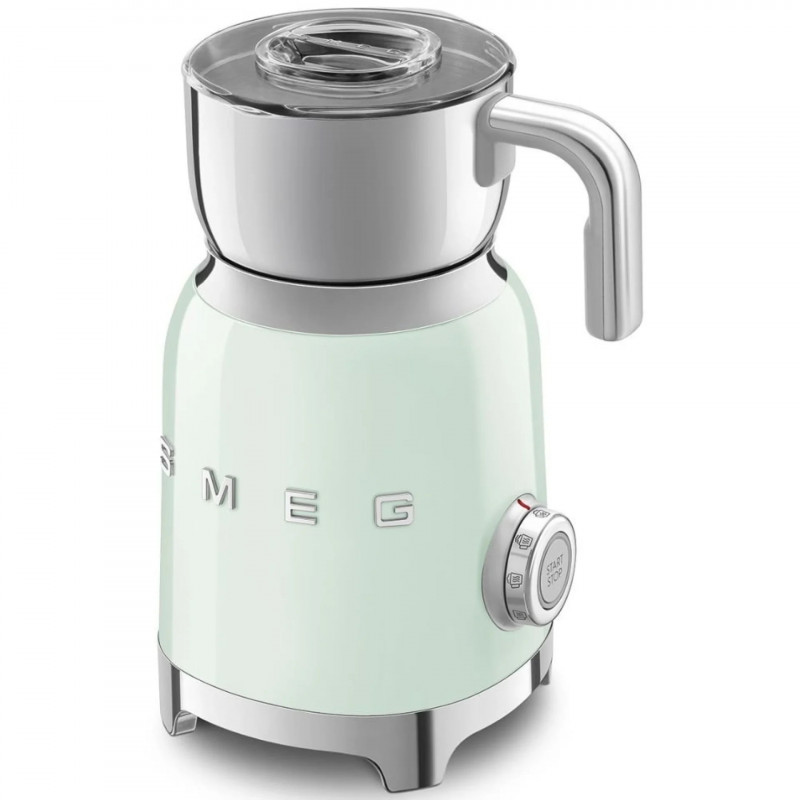 Уред за разпенване на мляко Smeg MFF11PGEU, 500 W, 600 мл, 8 програми, Подвижна кана, Автоматично изключване, Пастелно Зелен