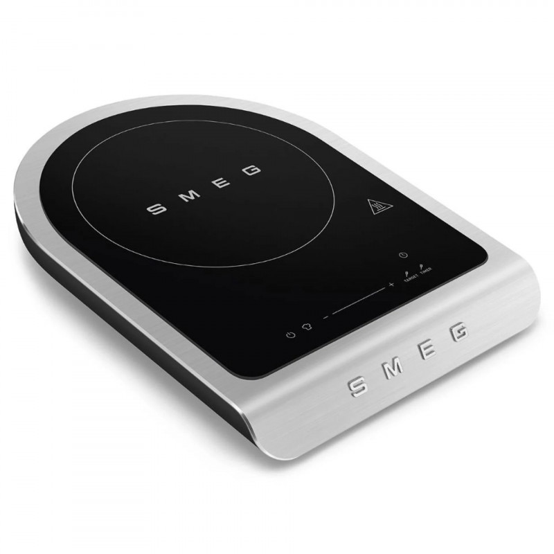 Преносим индукционен котлон Smeg PIC01BLMEU, 2100 W, Керамично стъкло, Черен мат