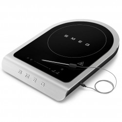 Преносим индукционен котлон Smeg PIC01BLMEU, 2100 W, Керамично стъкло, Черен мат