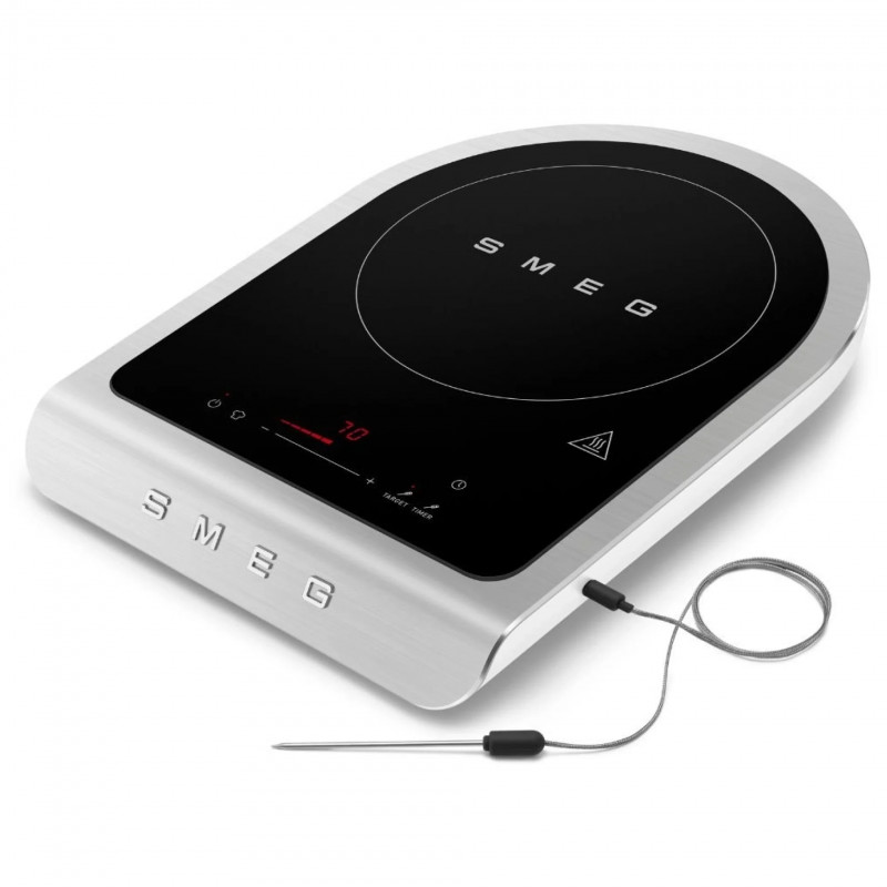 Преносим индукционен котлон Smeg PIC01WHMEU, 2100 W, Керамично стъкло, Бял мат