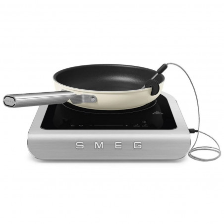 Преносим индукционен котлон Smeg PIC01WHMEU, 2100 W, Керамично стъкло, Бял мат