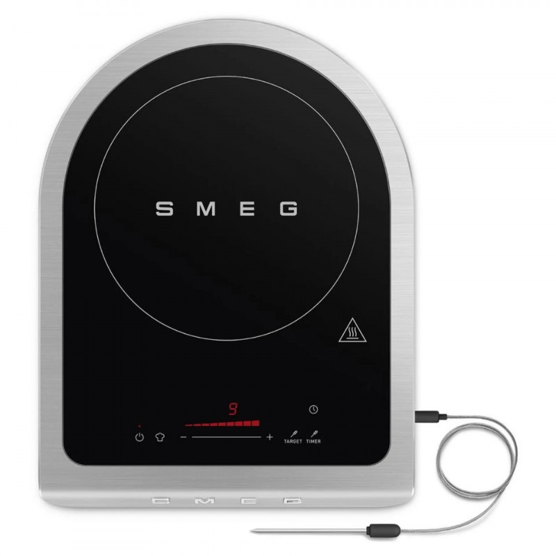 Преносим индукционен котлон Smeg PIC01WHMEU, 2100 W, Керамично стъкло, Бял мат