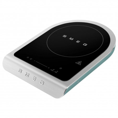 Преносим индукционен котлон Smeg PIC01EGMEU, 2100 W, Керамично стъкло, Изумрудено зелено