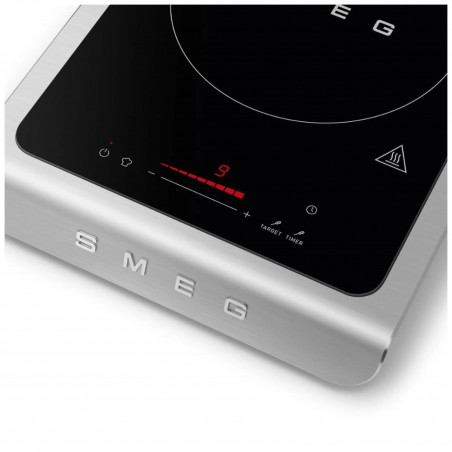Преносим индукционен котлон Smeg PIC01EGMEU, 2100 W, Керамично стъкло, Изумрудено зелено