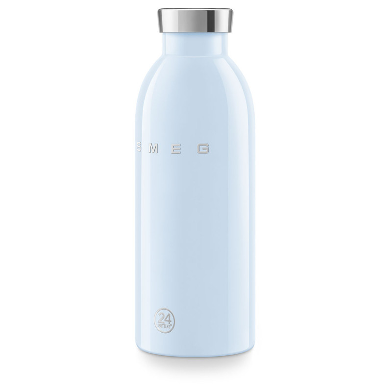 Термо бутилка SMEG Clima 50's Style WBF01PB, 500 мл, Херметично затваряне, Двустенна, Неръждаема стомана 18/8, Син