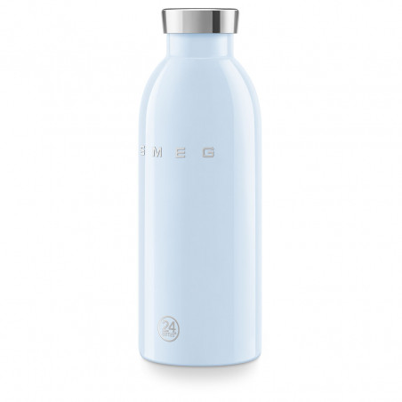 Термо бутилка SMEG Clima 50's Style WBF01PB, 500 мл, Херметично затваряне, Двустенна, Неръждаема стомана 18/8, Син
