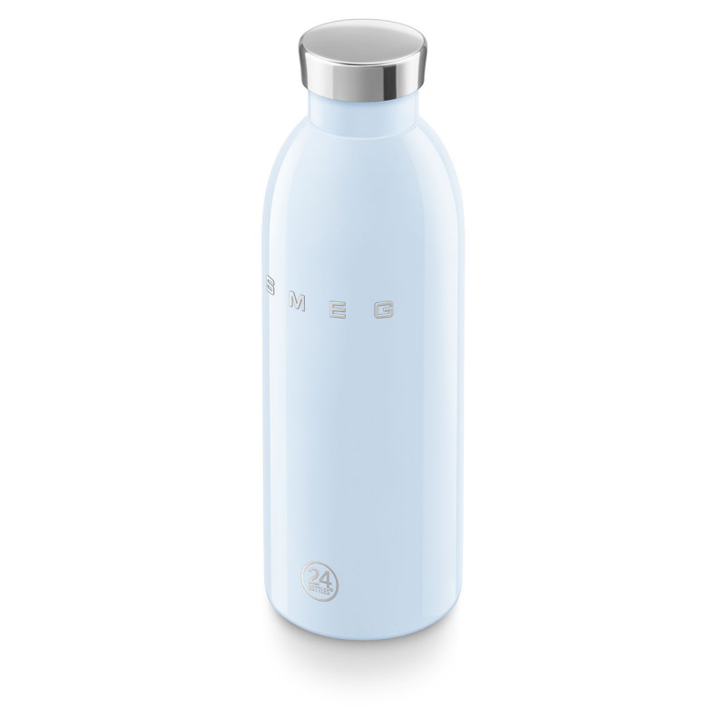 Термо бутилка SMEG Clima 50's Style WBF01PB, 500 мл, Херметично затваряне, Двустенна, Неръждаема стомана 18/8, Син