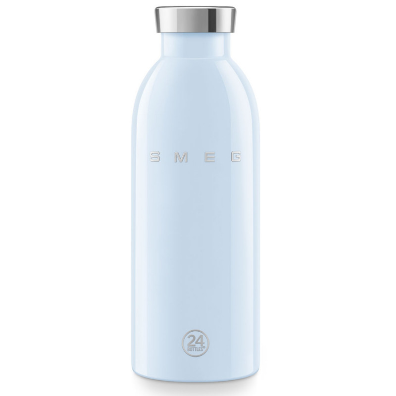 Термо бутилка SMEG Clima 50's Style WBF01PB, 500 мл, Херметично затваряне, Двустенна, Неръждаема стомана 18/8, Син