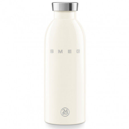 Термо бутилка SMEG Clima 50's Style WBF01CR, 500 мл, Херметично затваряне, Двустенна, Неръждаема стомана 18/8, Крем