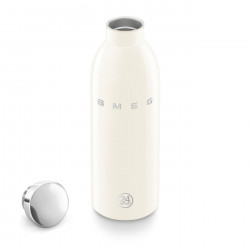 Термо бутилка SMEG Clima 50's Style WBF01CR, 500 мл, Херметично затваряне, Двустенна, Неръждаема стомана 18/8, Крем