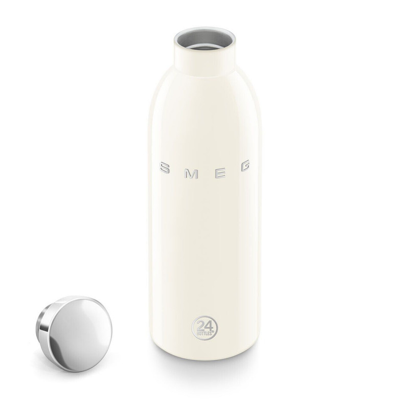 Термо бутилка SMEG Clima 50's Style WBF01CR, 500 мл, Херметично затваряне, Двустенна, Неръждаема стомана 18/8, Крем