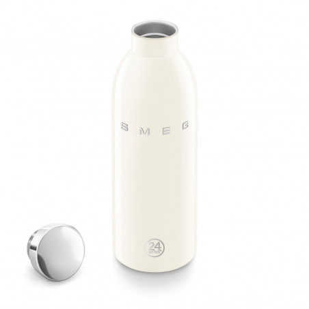 Термо бутилка SMEG Clima 50's Style WBF01CR, 500 мл, Херметично затваряне, Двустенна, Неръждаема стомана 18/8, Крем