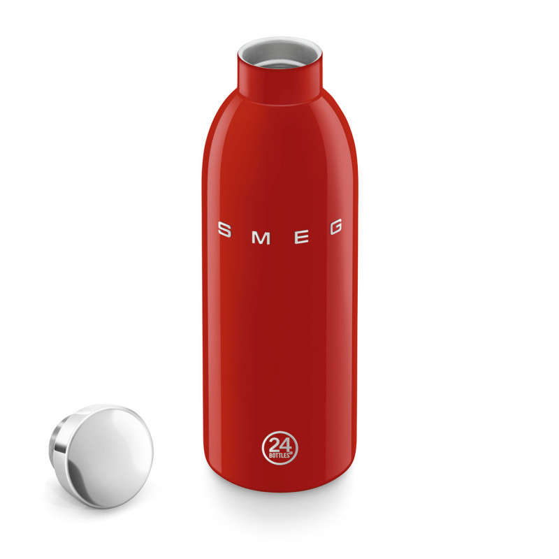 Термо бутилка SMEG Clima 50's Style WBF01RD, 500 мл, Херметично затваряне, Двустенна, Неръждаема стомана 18/8, Червен