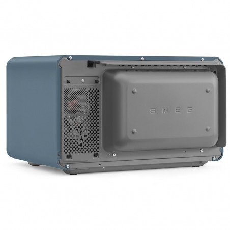 Комбинирана микровълнова фурна с горещ въздух SMEG Collezione MOC02SBMEU, 900W, 27 л, 25 програми, Плавно затваряне, Индивидуални настройки, Син