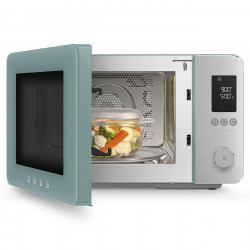 Комбинирана микровълнова фурна с горещ въздух SMEG Collezione MOC02EGMEU, 900W, 27 л, 25 програми, Плавно затваряне, Индивидуални настройки, Зелен