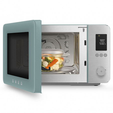Комбинирана микровълнова фурна с горещ въздух SMEG Collezione MOC02EGMEU, 900W, 27 л, 25 програми, Плавно затваряне, Индивидуални настройки, Зелен