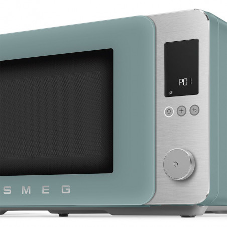 Комбинирана микровълнова фурна с горещ въздух SMEG Collezione MOC02EGMEU, 900W, 27 л, 25 програми, Плавно затваряне, Индивидуални настройки, Зелен