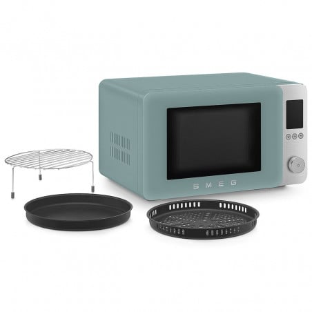 Комбинирана микровълнова фурна с горещ въздух SMEG Collezione MOC02EGMEU, 900W, 27 л, 25 програми, Плавно затваряне, Индивидуални настройки, Зелен