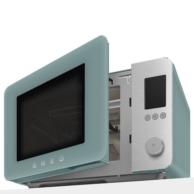 Комбинирана микровълнова фурна с горещ въздух SMEG Collezione MOC02EGMEU, 900W, 27 л, 25 програми, Плавно затваряне, Индивидуални настройки, Зелен
