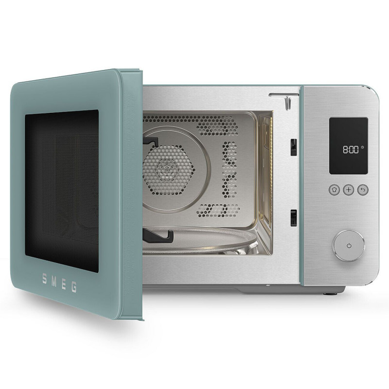 Комбинирана микровълнова фурна с горещ въздух SMEG Collezione MOC02EGMEU, 900W, 27 л, 25 програми, Плавно затваряне, Индивидуални настройки, Зелен
