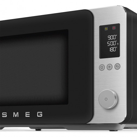Комбинирана микровълнова фурна с горещ въздух SMEG Collezione MOC02BLMEU, 900W, 27 л, 25 програми, Плавно затваряне, Индивидуални настройки, Черен мат