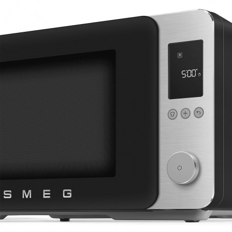 Комбинирана микровълнова фурна с горещ въздух SMEG Collezione MOC02BLMEU, 900W, 27 л, 25 програми, Плавно затваряне, Индивидуални настройки, Черен мат