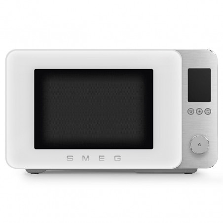 Комбинирана микровълнова фурна с горещ въздух SMEG Collezione MOC02WHMEU, 900W, 27 л, 25 програми, Плавно затваряне, Индивидуални настройки, Бял мат