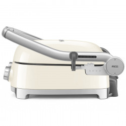 Многофункционален грил SMEG 50's Style MGF01CREU, 2100W, 60-230°C, 3 програми, Керамично покритие, Тава за отцеждане, Звуков сигнал, Таймер, Крем