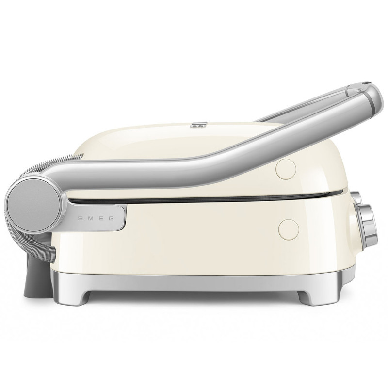 Многофункционален грил SMEG 50's Style MGF01CREU, 2100W, 60-230°C, 3 програми, Керамично покритие, Тава за отцеждане, Звуков сигнал, Таймер, Крем