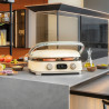 Многофункционален грил SMEG 50's Style MGF01CREU, 2100W, 60-230°C, 3 програми, Керамично покритие, Тава за отцеждане, Звуков сигнал, Таймер, Крем