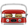 Многофункционален грил SMEG 50's Style MGF01RDEU, 2100W, 60-230°C, 3 програми, Керамично покритие, Тава за отцеждане, Звуков сигнал, Таймер, Червен