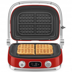 Многофункционален грил SMEG 50's Style MGF01RDEU, 2100W, 60-230°C, 3 програми, Керамично покритие, Тава за отцеждане, Звуков сигнал, Таймер, Червен
