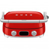 Многофункционален грил SMEG 50's Style MGF01RDEU, 2100W, 60-230°C, 3 програми, Керамично покритие, Тава за отцеждане, Звуков сигнал, Таймер, Червен