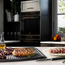 Многофункционален грил SMEG 50's Style MGF01RDEU, 2100W, 60-230°C, 3 програми, Керамично покритие, Тава за отцеждане, Звуков сигнал, Таймер, Червен