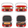 Многофункционален грил SMEG 50's Style MGF01RDEU, 2100W, 60-230°C, 3 програми, Керамично покритие, Тава за отцеждане, Звуков сигнал, Таймер, Червен