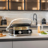 Многофункционален грил SMEG 50's Style MGF01BLEU, 2100W, 60-230°C, 3 програми, Керамично покритие, Тава за отцеждане, Звуков сигнал, Таймер, Черен