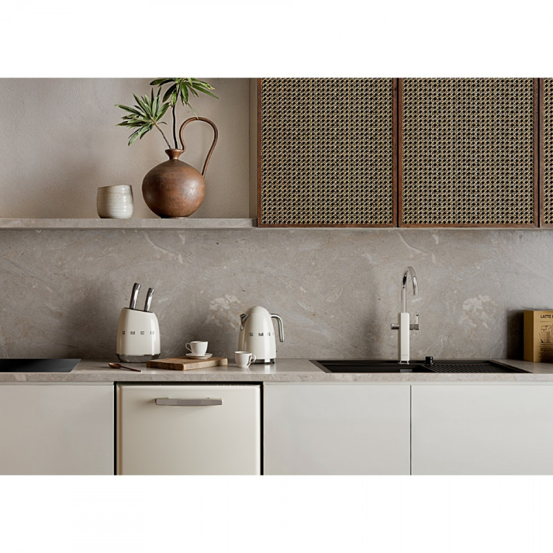 Полупрофесионален смесител за вода Smeg MDF50PG, 5 bar, Подвижна слушалка, Въртящ се на 360° чучур, Пастелно зелен