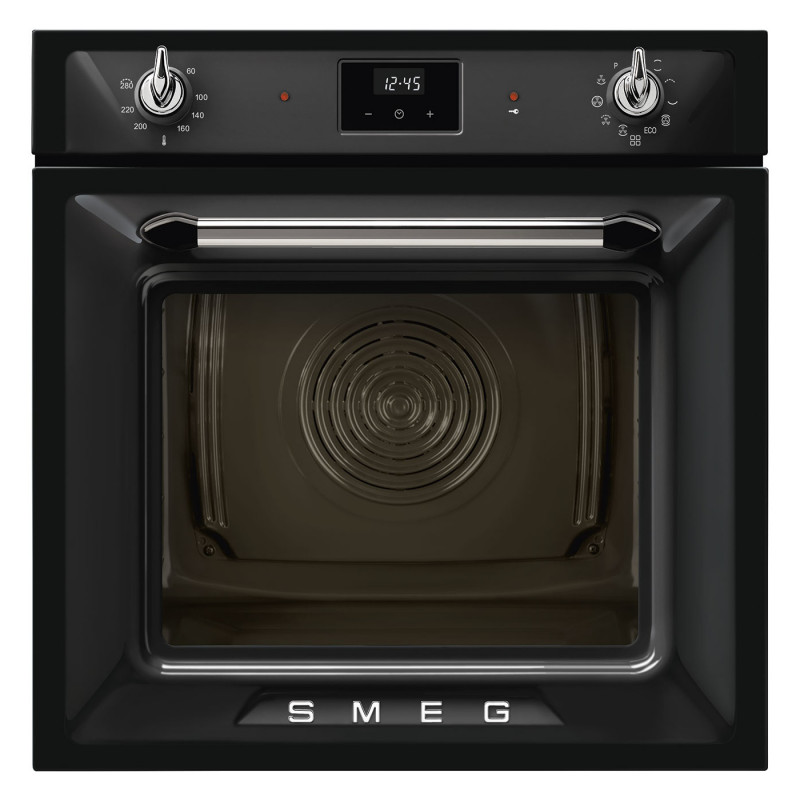 Фурна за вграждане Smeg SOP6900TN, 3000W, 68 л, Клас A, 9 функции и 5 нива на готвене, Самопочистване, Таймер, 30-280C, Черен
