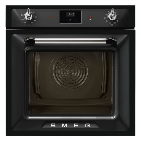 Фурна за вграждане Smeg SOP6900TN, 3000W, 68 л, Клас A, 9 функции и 5 нива на готвене, Самопочистване, Таймер, 30-280C, Черен