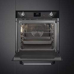 Фурна за вграждане Smeg SOP6900TN, 3000W, 68 л, Клас A, 9 функции и 5 нива на готвене, Самопочистване, Таймер, 30-280C, Черен