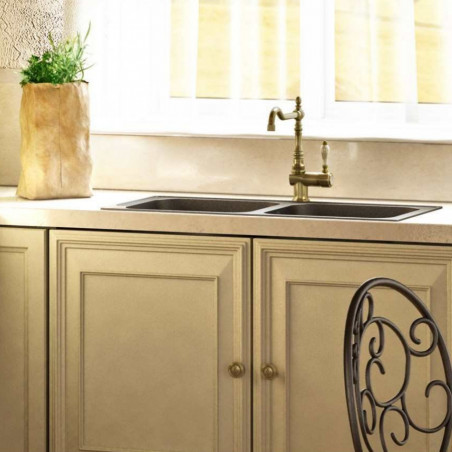 Смесител за кухня SMEG Coloniale MIR6O-2, 5 bar, Единична команда, 360° чучур, Аератор, Месинг