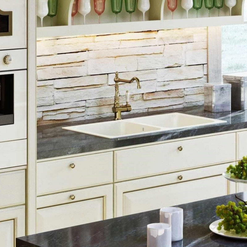 Смесител за кухня SMEG Coloniale MIR6O-2, 5 bar, Единична команда, 360° чучур, Аератор, Месинг