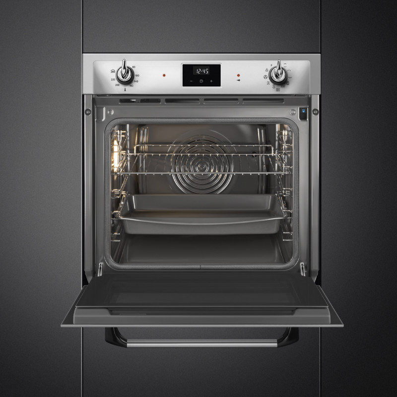 Фурна за вграждане Smeg SOP6900TX, 3000W, 68 л, Клас A, 9 функции и 5 нива на готвене, Самопочистване, Таймер, 30-280C, Инокс