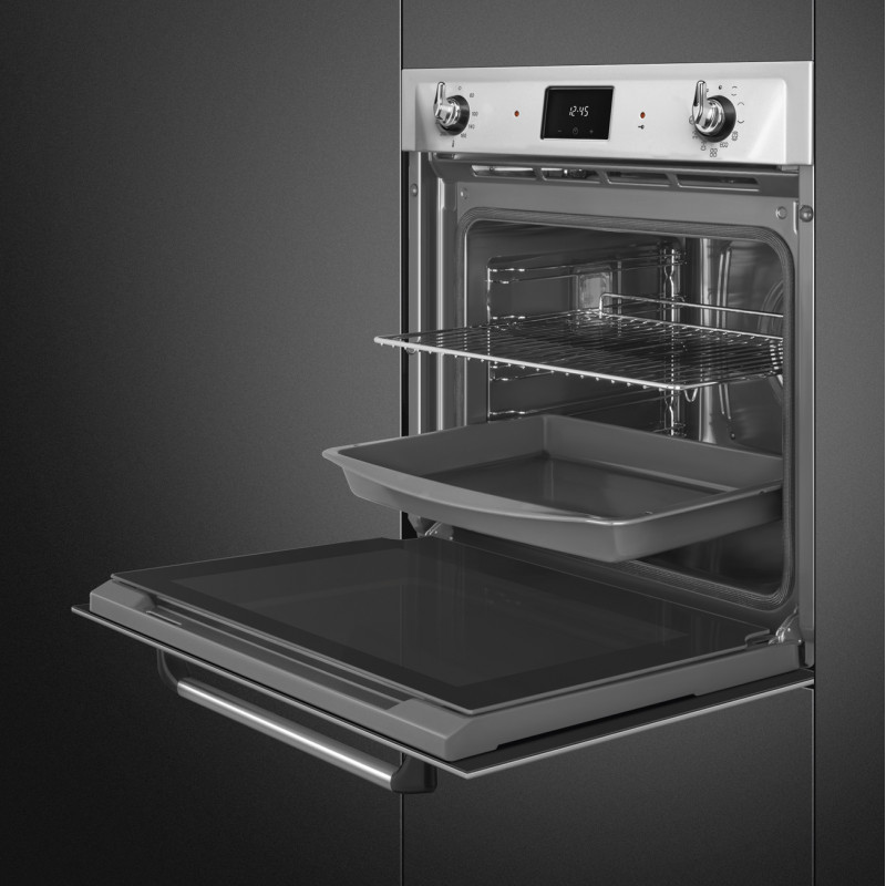 Фурна за вграждане Smeg SOP6900TX, 3000W, 68 л, Клас A, 9 функции и 5 нива на готвене, Самопочистване, Таймер, 30-280C, Инокс