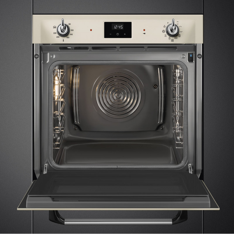 Фурна за вграждане Smeg SOP6900TP, 3000W, 68 л, Клас A, 9 функции и 5 нива на готвене, Самопочистване, Таймер, 30-280C, Крема