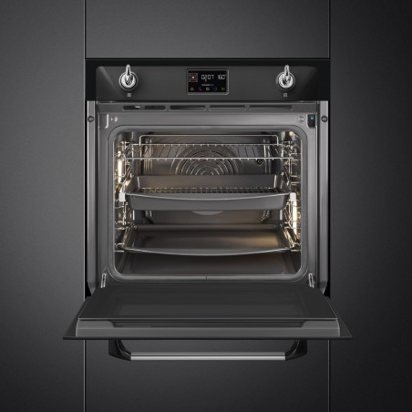 Фурна за вграждане Smeg SOP6902S2PN, 3000W, 68 л, Клас A++, 12 функции и 5 нива на готвене, Готвене чрез Комбинирана пара, Самопочистване, Таймер, 30-280C, Черен