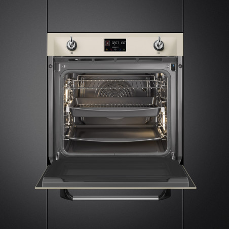 Фурна за вграждане Smeg SOP6902S2PP, 3000W, 68 л, Клас A++, 12 функции и 5 нива на готвене, Готвене чрез Комбинирана пара, Самопочистване, Таймер, 30-280C, Крема